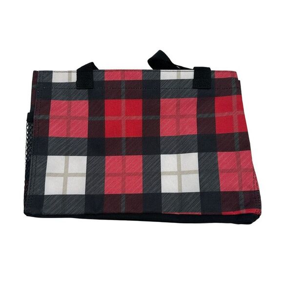 Thirty-One 31 All In Organizer Tote Bag Checkmate Red Plaid Travel Storage With - Picture 3 of 6